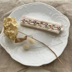 【インド刺繍リボン】フラットミニポーチ16センチファスナー