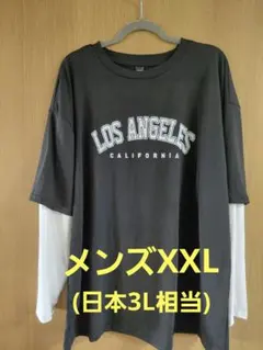 【新品】メンズ レイヤード風ロンT XXL