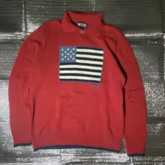 90s CHAPS ラルフローレン 星条旗　国旗　アメリカ　ニット