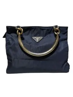 プラダ PRADA ハンドバッグ 三角ロゴ メタルハンドル ナイロン 軽量