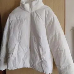 レディースホワイト ダウンジャケット Lサイズ