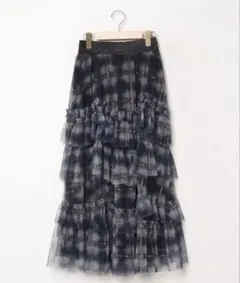 VIVIENNE TAM チュールティアードロングスカート チェック ボリュームのサムネイル