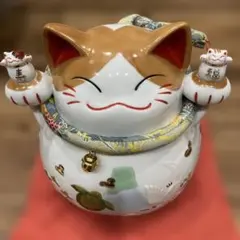様 【希少】万兵 七福神 招き猫 貯金箱 縁起物 3.8kg 家内安全 大