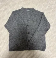 グレー ニットカーディガン Vネック