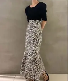 SLY ヒョウ柄フレアロングスカート
