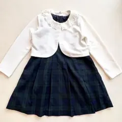 フォーマル上下セット チェック柄ワンピース ジャケット 結婚式 発表会 お呼ばれ