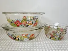 Pyrex トロピカル柄 ガラスボウル キャセロール　　　セットのサムネイル