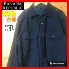 usa古着 バナナリパブリック ネルシャツ ウール ブラック XL グランジ