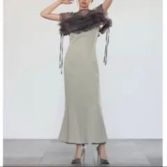 定価19,800円フリル付きミントマーメイドドレス