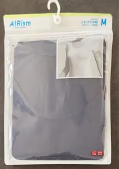 UNIQLO AIRism Mサイズ ネイビー　UネックT(半袖)