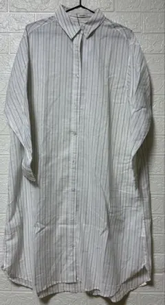 新品未使用 シューラルー ストライプ シャツ 長袖 M ワンピース 白