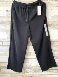 新品　GU リブプルオンパンツ M 丈短め ブラック ジーユー 完売品