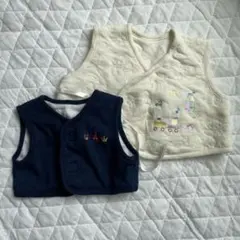 ベビー服 2点セット ベビーベスト アイボリー ネイビー