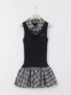 An MILLE　ドッキングチェックニットワンピースのサムネイル