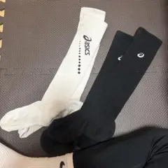 asics バレーボールソックス ホワイト/ブラック　二足セット