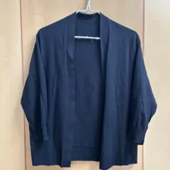 無印良品＊UVカット強撚ショートカーディガン　七分袖　黒　Mサイズ