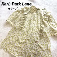 【日本製】KarL Park Lane　フリルブラウス　花柄　パフスリーブ　Мのサムネイル