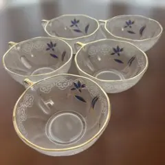 YUMI KATSURA ガラスカップ 5客セット 花柄 金縁