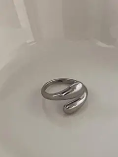 指輪 シルバー ドロップ ライン オープン リング レディース メンズ