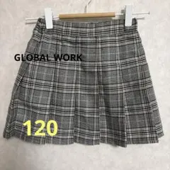 グローバルワーク　チェック柄 プリーツスカート インナーパンツ120 秋冬キッズ