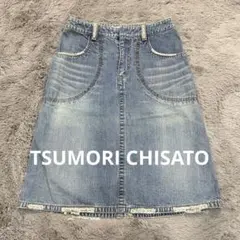 未使用級✨ TSUMORI CHISATO デニムスカート 膝丈 Mサイズ 春のサムネイル