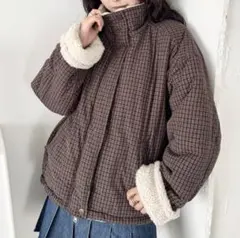 チェックボア　リバーシブル　ブルゾン