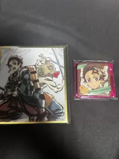 バレンタイン ホワイトデー 缶バッジ　鬼滅の刃　アクリル色紙　炭治郎　伊之助