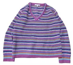 MARC JACOBS マルチボーダー カシミヤ クルーネック ニットのサムネイル