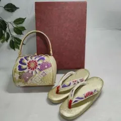 草履バッグセット/和装小物セット/セレモニー/金/ゴールド/約23.0cm