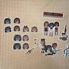 ボーカロイド フレークシール 初音ミク 鏡音リン・レン 軽音 ステッカー