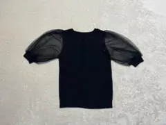 【匿名配送】シースルー半袖ニットトップス