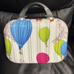 【美品】気球デザインのハードシェルコスメキャリーケース