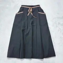 Leilian レリアン ウール100％ フレアスカート M 黒 レザー調トリムのサムネイル