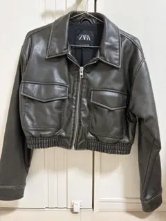 ZARA クロップド レザージャケット