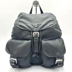 【希少カラー✨】プラダ 三角プレート バックパック ロゴ金具 ナイロン レザー