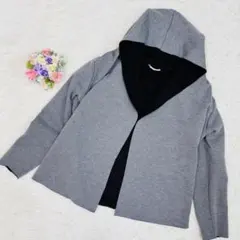 grove フード付きグレーのロングコート 裏ボア　オーバーサイズ