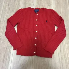 POLO RALPH LAUREN ケーブルニットカーディガン 赤