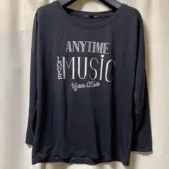 Heather 長袖Tシャツ ブラック 音楽プリント