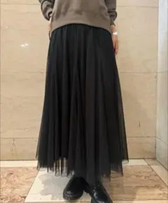 Spick and Spanスピックアンドスパン チュールスカート ブラック36