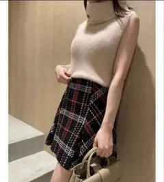 スナイデル ロービングチェックミニスカート 0サイズ PNK ピンク