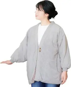 [遊楽庵] レディース 半纏 リブ袖 マイヤー生地 ルームウェア 1108