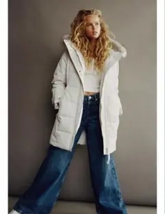 ZARA 撥水加工キルティングロングコート