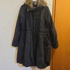 axes femme ブラックモッズコート