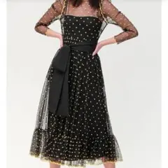 RED VALENTINO ビジュー襟 フレアワンピース ドレス ブラック 40 