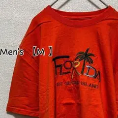 HA236【US輸入】ジャージーズ　Ｔシャツ【メンズM】オレンジ　刺繍デザイン
