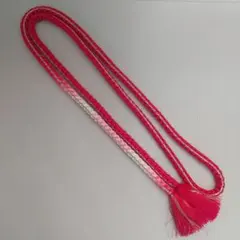 帯締め 振袖用 正絹と金属糸 ピンク系と白のグラデーションと金色日本舞踊訪問着V