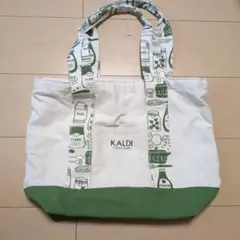 KALDI トートバッグ ホワイト/グリーン
