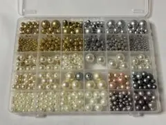 アクリルパールビーズ ハンドメイドパーツ まとめ売り 収納ボックス付き