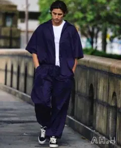 AH.H コンビニエンスウェア ルーズパンツ ネイビー M