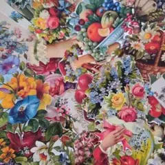 処分　ビンテージフラワー　コラージュ素材　ダイカット　ジャンクジャーナル